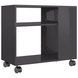 vidaXL Table d'appoint Gris brillant 70x35x55 cm Bois d'ingénierie