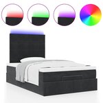 vidaXL Cadre de lit ottoman avec matelas noir 120x200 cm velours