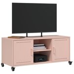 vidaXL Meuble TV rose 100 5x39x43 5 cm acier