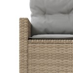 vidaXL Canapé de jardin table coussins demi-rond beige résine tressée