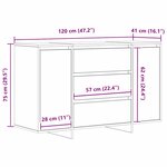 vidaXL Buffet avec tiroir Blanc 120 x 41 x 75 cm Bois d'ingénierie
