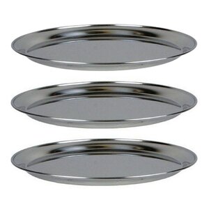 3 plateaux de fruits de mer en inox Ø 36 cm
