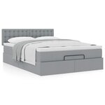 VidaXL Cadre de lit ottoman et matelas gris clair 140x200 cm tissu