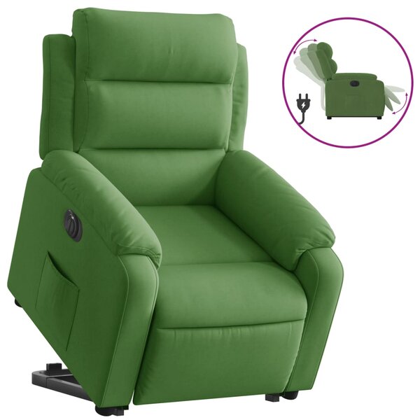 vidaXL Fauteuil inclinable électrique vert clair velours