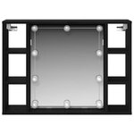 vidaXL Armoire Miroir Chêne noir 76 x 15 x 55 cm Bois d'ingénierie