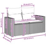 vidaXL Ensemble de 8 pièces de canapés de jardin avec coussins en poly rotin noir d'acacia