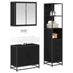vidaXL Ensemble de mobilier de salle de bain 3 Pièces Chêne noir