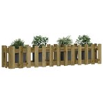 vidaXL Lit surélevé de jardin design de clôture bois de pin imprégné