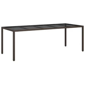 vidaXL Table de jardin pour repas Marron 250 x 100 x 75 cm Poly rotin