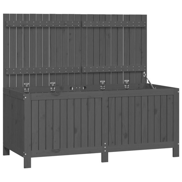 vidaXL Boîte de rangement de jardin Gris 147x68x64 cm Bois de pin