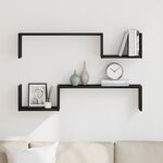Étagère murale vidaXL 2 Pièces Chêne noir 100x15x70 cm Bois d'ingénierie