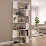 vidaXL Bibliothèque/Séparateur de pièce Blanc brillant 80x24x192 cm