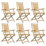 vidaXL Chaises pliables de jardin lot de 6 53x66x99 cm bambou
