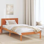 vidaXL Cadre de lit marron ciré Marron ciré Bois de pin massif Simple