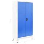 vidaXL Armoire de vestiaire 2 portes Métal 90x40x180 cm Gris et bleu