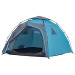 vidaXL Tente de camping à dôme 4 personnes bleu libération rapide