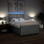 vidaXL Sommier à lattes de lit avec matelas Gris clair 140x190cm Tissu