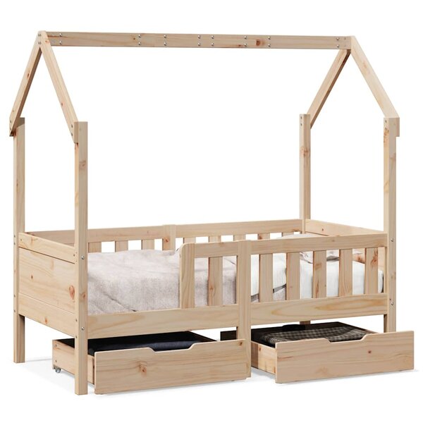 vidaXL Cadre de lit enfant avec tiroirs sans matelas 80x170 cm bois