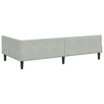vidaXL Cadre de lit d'angle avec matelas 2 Pièces Gris clair Velours