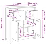 vidaXL Buffet blanc 70x35x80 cm bois massif de pin