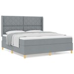 vidaXL Lit ressorts avec matelas gris clair 180x200 cm en tissu.