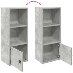 vidaXL Bibliothèque gris béton 31x24x77 cm bois d'ingénierie