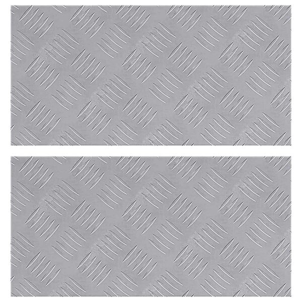 vidaXL Plaques à damier 2 Pièces Argent 50 x 25 cm Aluminium