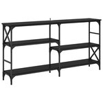 vidaXL Table console Chêne noir 150 x 29 x 76 5 cm Bois d'ingénierie