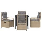 vidaXL Ensemble de dîner de jardin 5 pièces beige en rattan poly