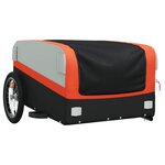 vidaXL Remorque de vélo noir et orange 45 kg fer