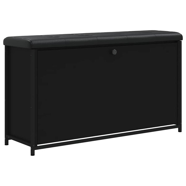 vidaXL Banc à chaussures avec tiroir rabattable noir 102x32x56 cm