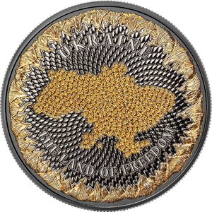 Pièce de monnaie en Argent 1000 Satoshi g 31.1 (1 oz) Millésime 2026 United Crypto States UKRAINE LAND OF FREEDOM