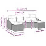 vidaXL Ensemble de Canapés avec coussin 6 Pièces Noir polyrotin