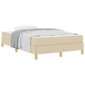 vidaXL Lit à ressorts avec matelas Crème 120 x 200 cm tissu