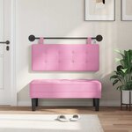 vidaXL Tête de lit suspendue Avec lumière LED Rose Tissu