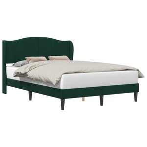 vidaXL Cadre de lit avec tête de lit Vert foncé 160 x 200 cm Velours