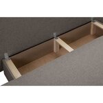 TEIJO Banquette convertible 3 places avec coffre de rangement - Tissu Taupe - 187 x 91 x 82 cm
