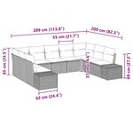 vidaXL Ensemble de canapé de jardin 9 Pièces Beige Poly rotin