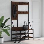 vidaXL Porte-vêtements et rangement des chaussures chêne marron