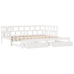 vidaXL Lit de jour avec gigogne et tiroirs sans matelas blanc 90x200cm