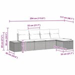 vidaXL Ensemble de canapé de jardin avec coussin 5 Pièces Gris Poly rotin