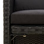 vidaXL Chaises de jardin lot de 2 avec coussins Résine tressée Noir