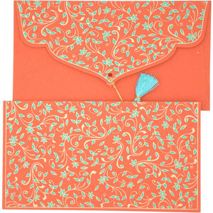 PAPERTREE DOUCHKA Lot de 5 Enveloppes cadeau Corail/Turquoise