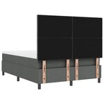 vidaXL Lit à ressorts avec matelas Gris foncé 140 x 190 cm tissu