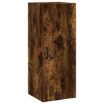 vidaXL Buffet haut Chêne fumé 34 5x34x180 cm Bois d'ingénierie