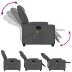 vidaXL Fauteuil de massage inclinable Gris Similicuir
