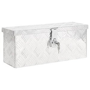 vidaXL Boîte de rangement Argenté 50x15x20 5 cm Aluminium