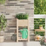 vidaXL Cache-pot de jardin avec étagère Beige 45 x 45 x 76.5 cm