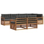 vidaXL Ensemble de canapés d'extérieur 7 pc Naturel et Anthracite
