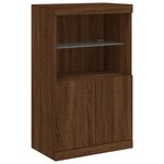 vidaXL Buffets avec lumières LED 3 Pièces chêne brun bois d'ingénierie